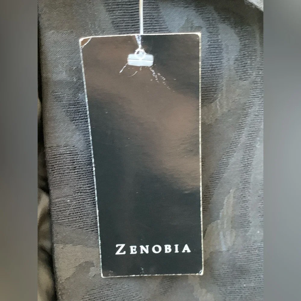 ZENOBIA Women’s Black Textured Print Lined Jacket Blazer